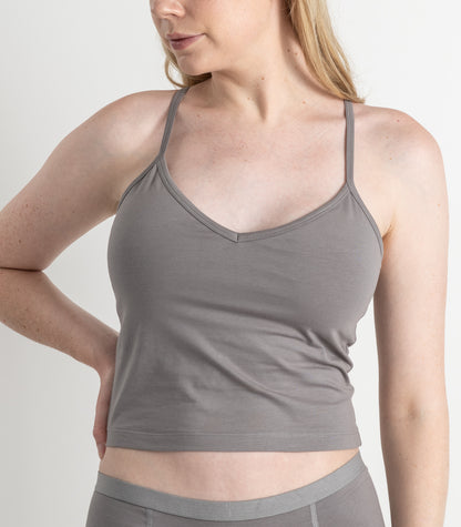 Bhumi Organic Cotton - Cropped Bra Top - Titanium