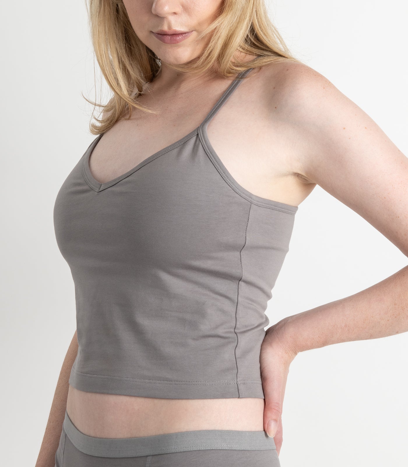 Bhumi Organic Cotton - Cropped Bra Top - Titanium