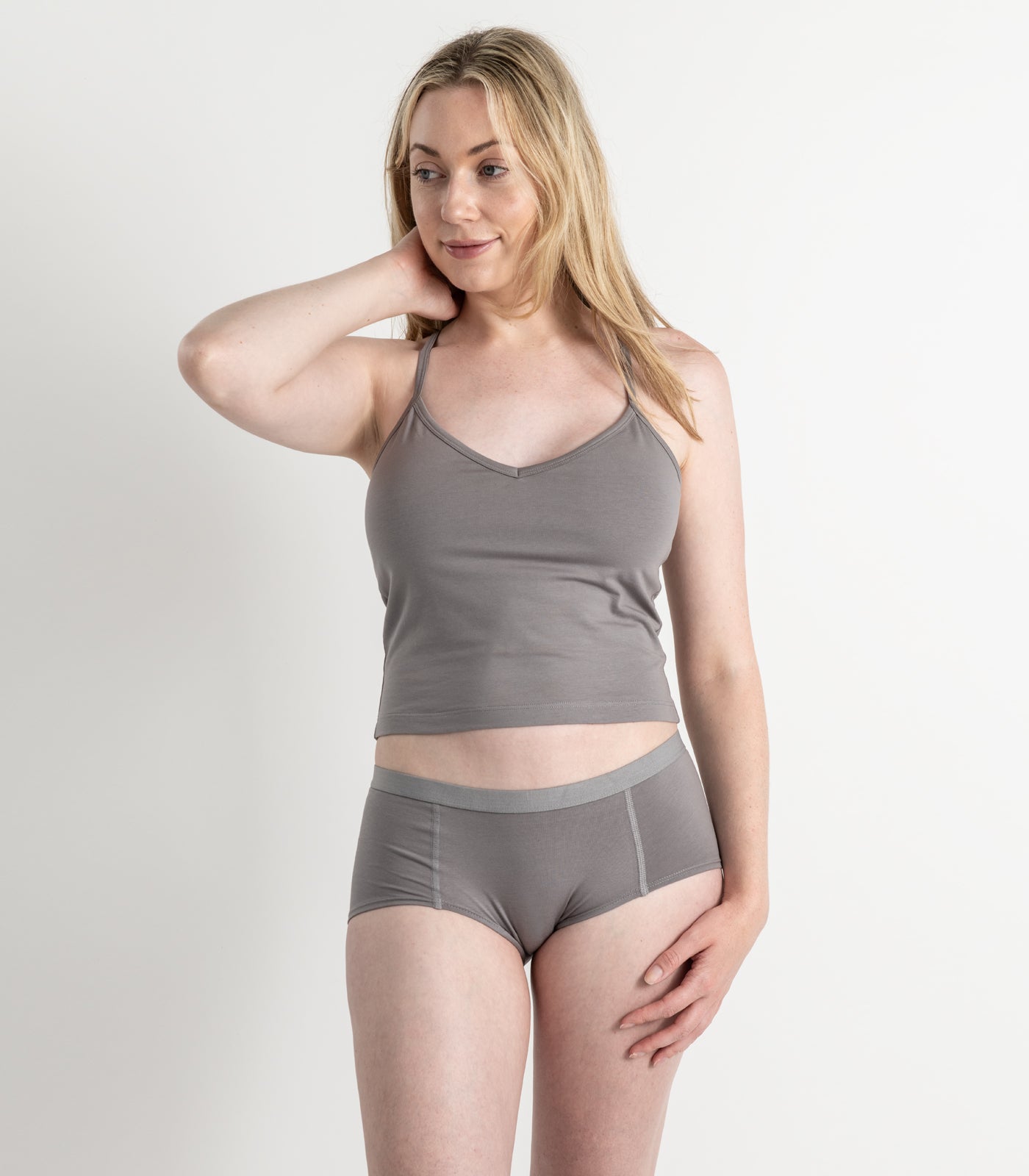 Bhumi Organic Cotton - Cropped Bra Top - Titanium