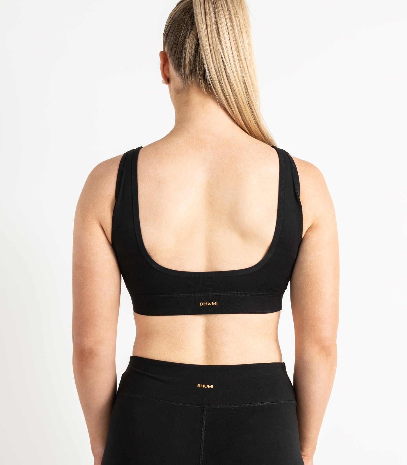 V Neck Crop Top - Black