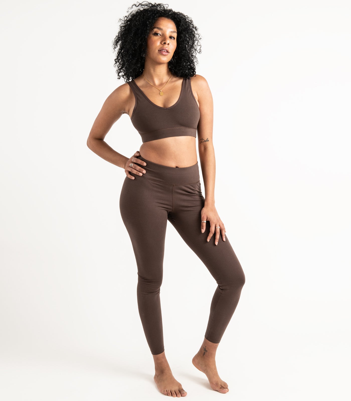 V Neck Crop Top - Chocolate Martini