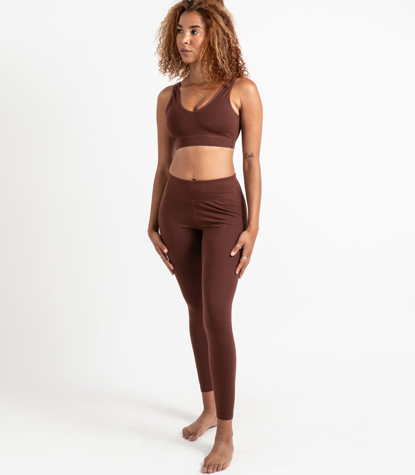V Neck Crop Top - Espresso