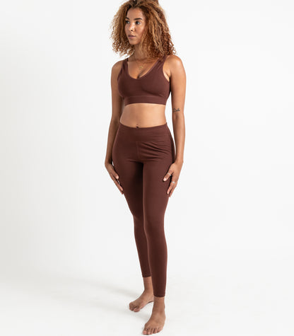 V Neck Crop Top - Espresso