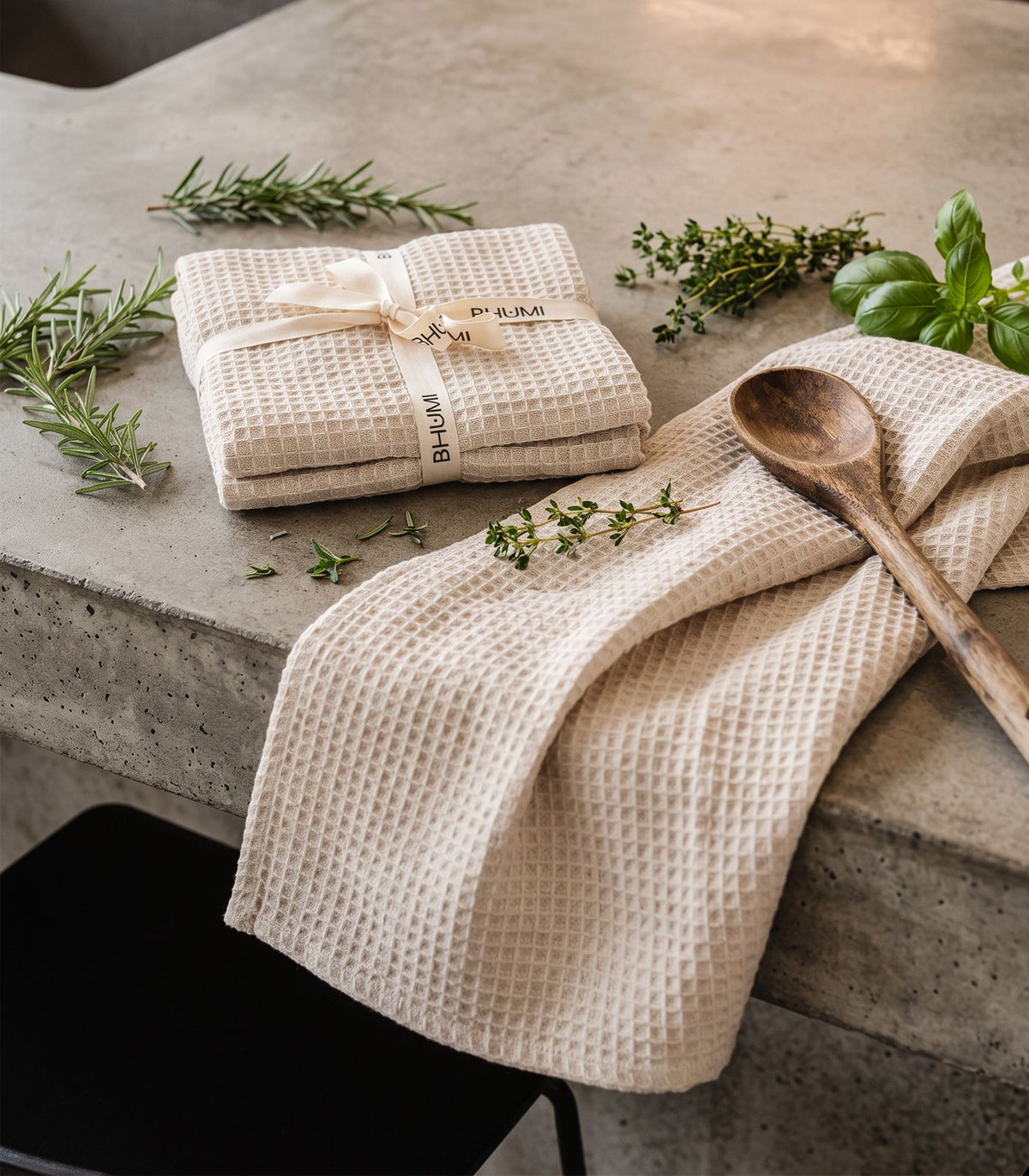 Tea Towels - Waffle (2 Pack) - Birch