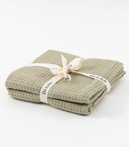 Tea Towels - Waffle (2 Pack) - Green Tea