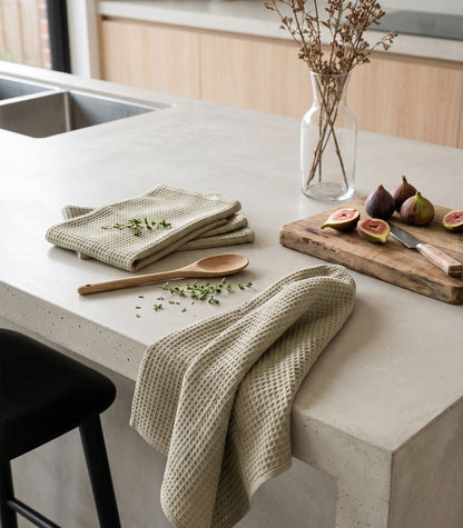 Tea Towels - Waffle (2 Pack) - Green Tea