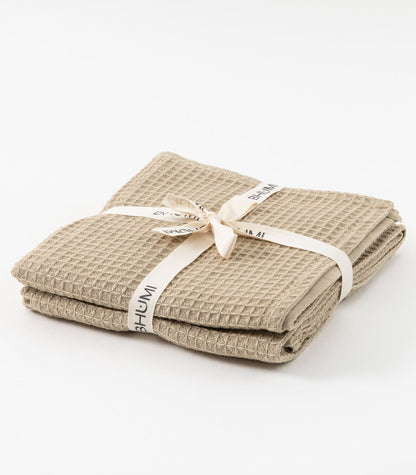 Tea Towels - Waffle (2 Pack) - Khakhi