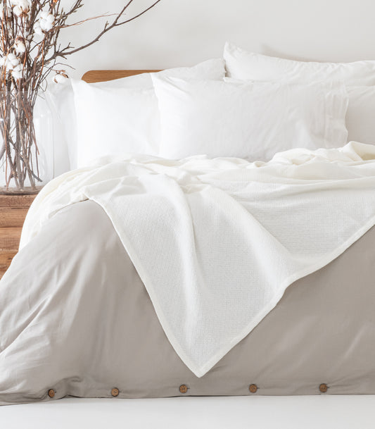 Bhumi Organic Cotton - Organic Cotton Blanket - White