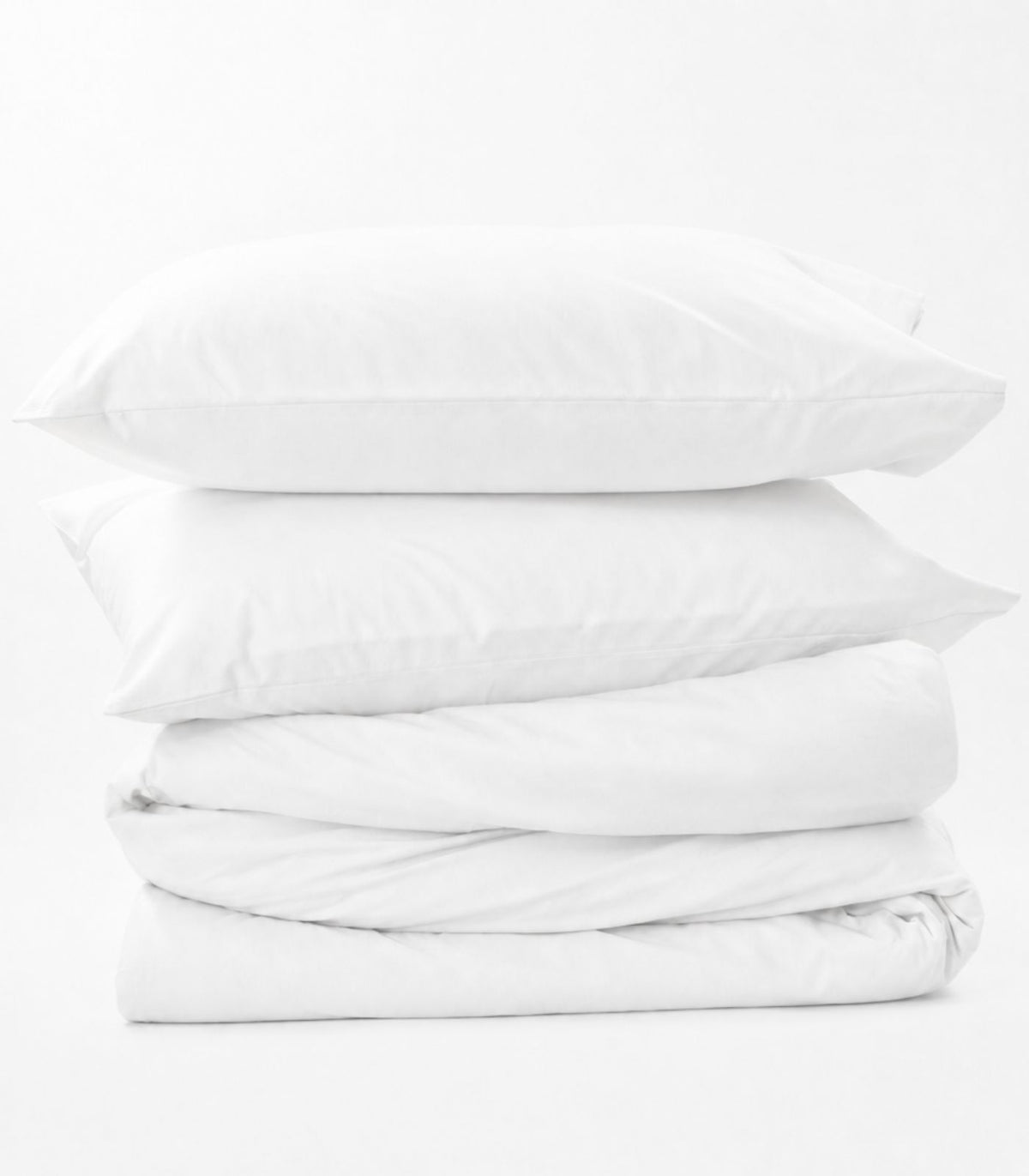 Organic Cotton Percale Quilt Cover Set - Peach Finish - White