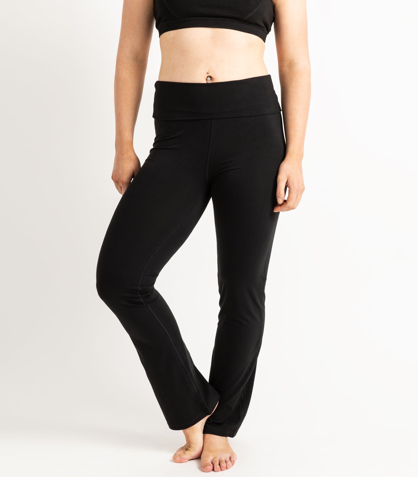 Wide Leg Leggings - Black