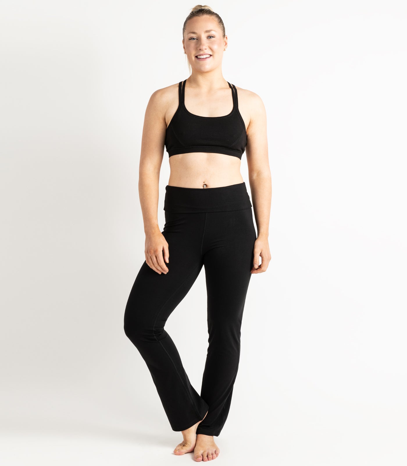 Wide Leg Leggings - Black