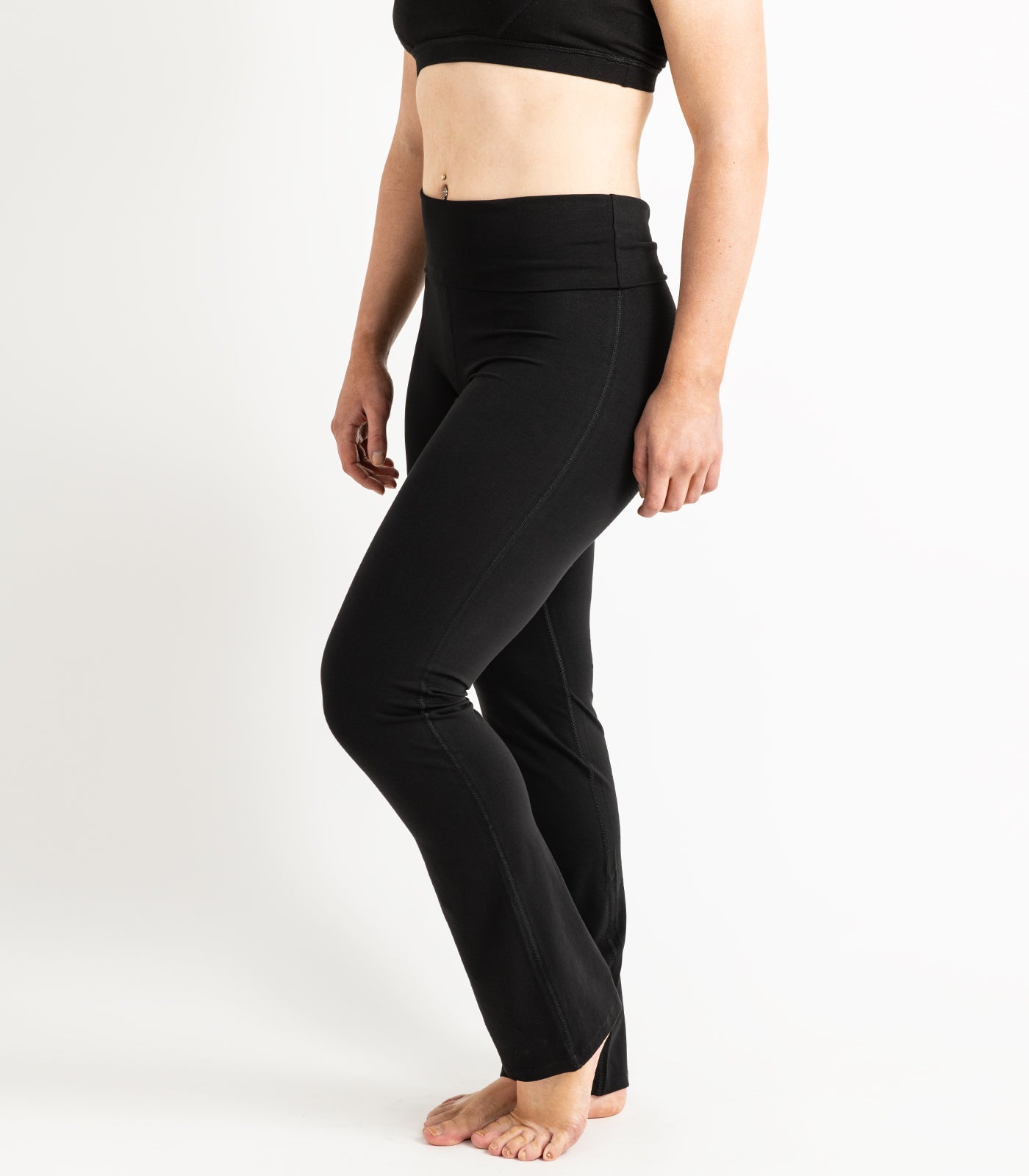 Wide Leg Leggings - Black