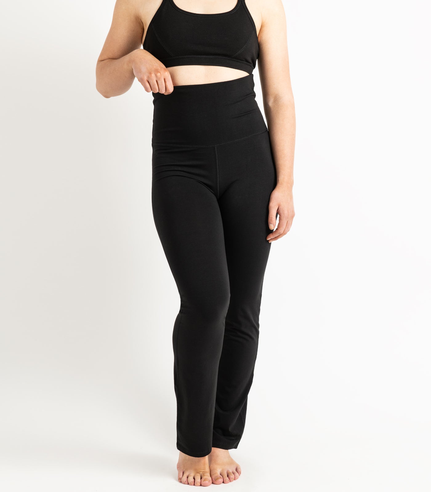 Wide Leg Leggings - Black