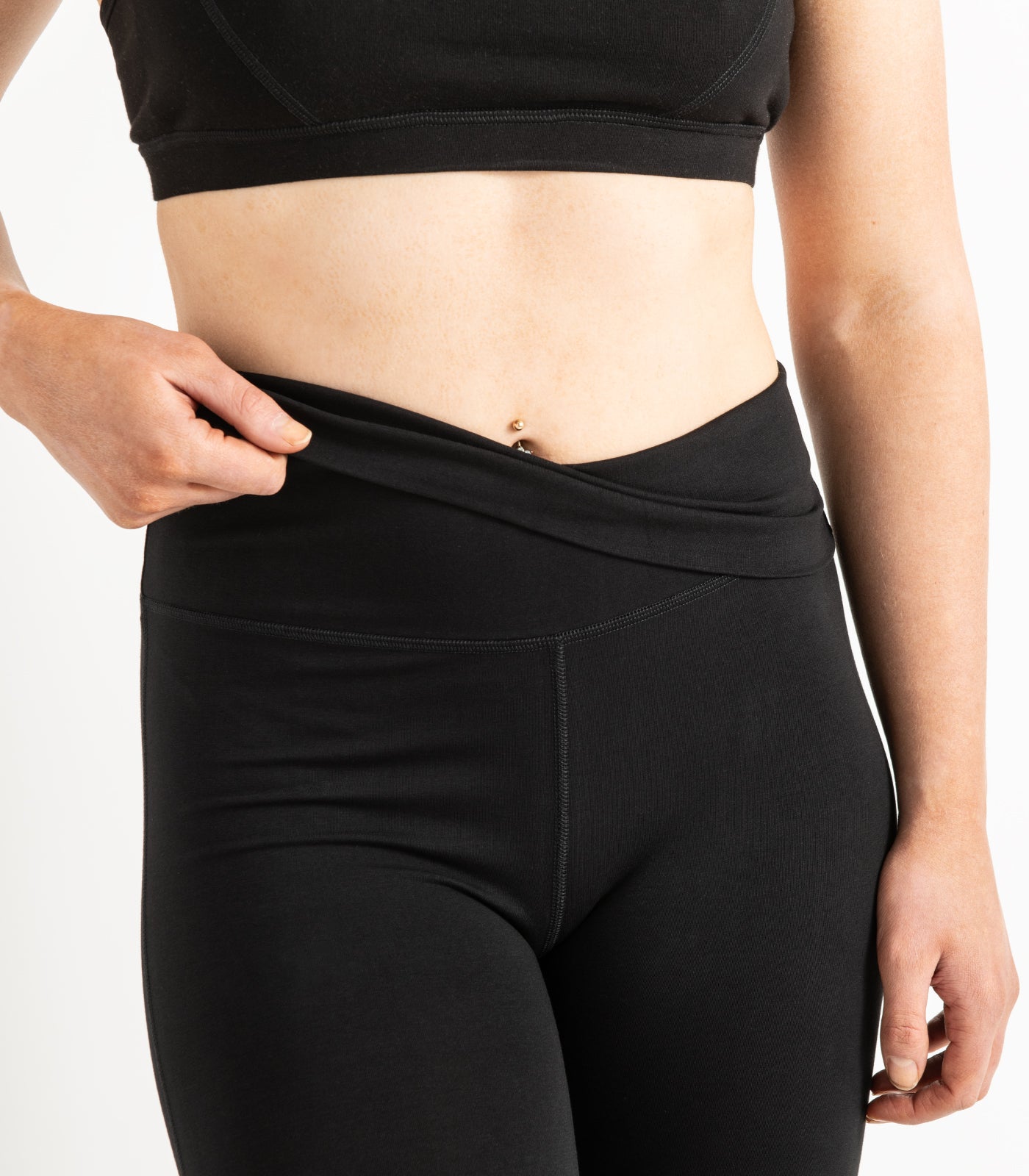 Wide Leg Leggings - Black