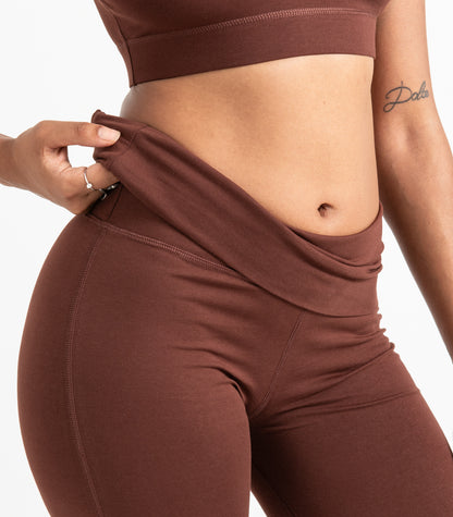 Wide Leg Leggings - Espresso