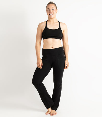 Pocket Wide Leg Leggings - Black