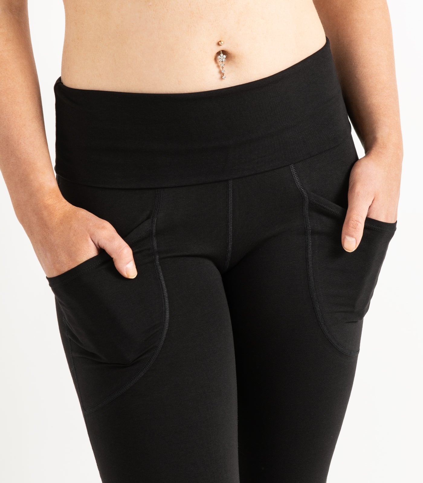 Pocket Wide Leg Leggings - Black