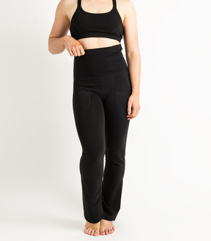 Pocket Wide Leg Leggings - Black