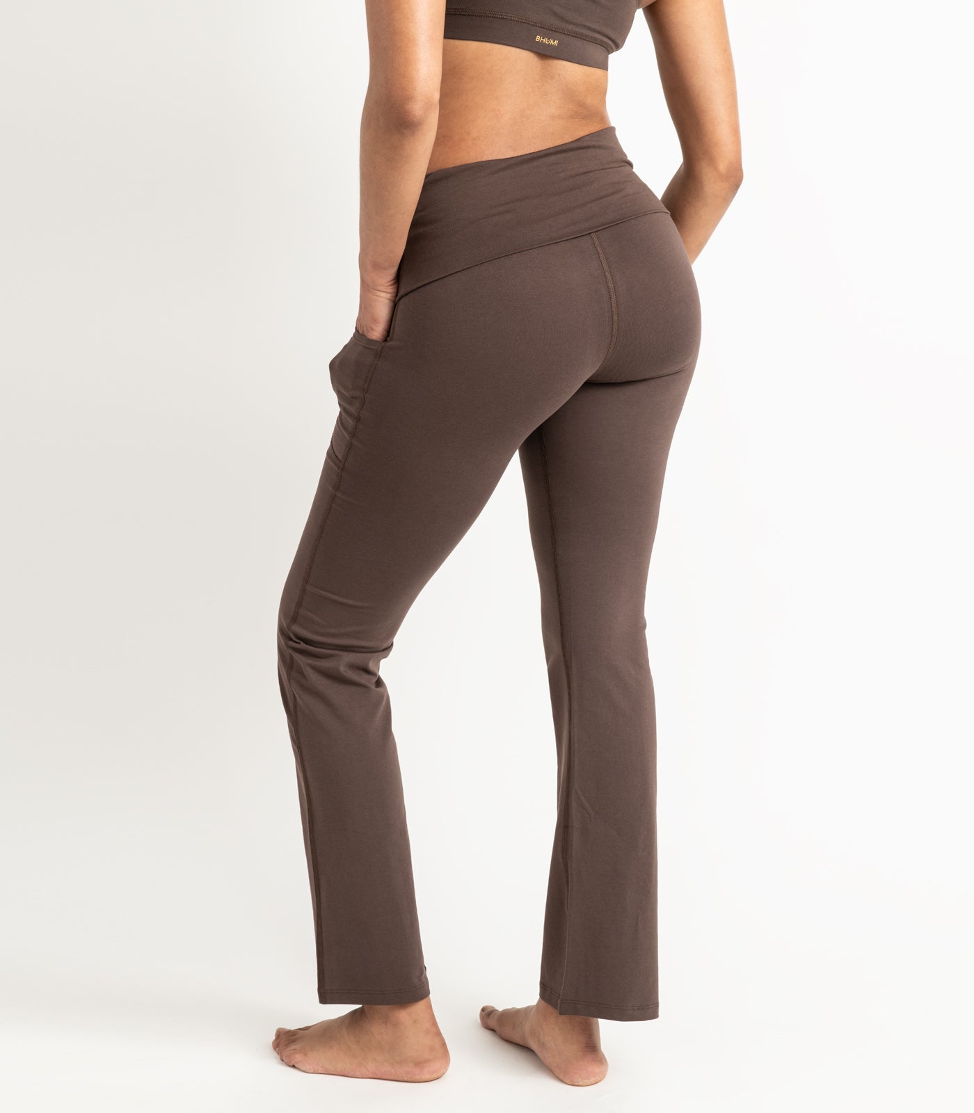 Pocket Wide Leg Leggings -Chocolate Martini