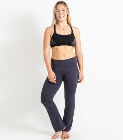 Pocket Wide Leg Leggings - Graphite
