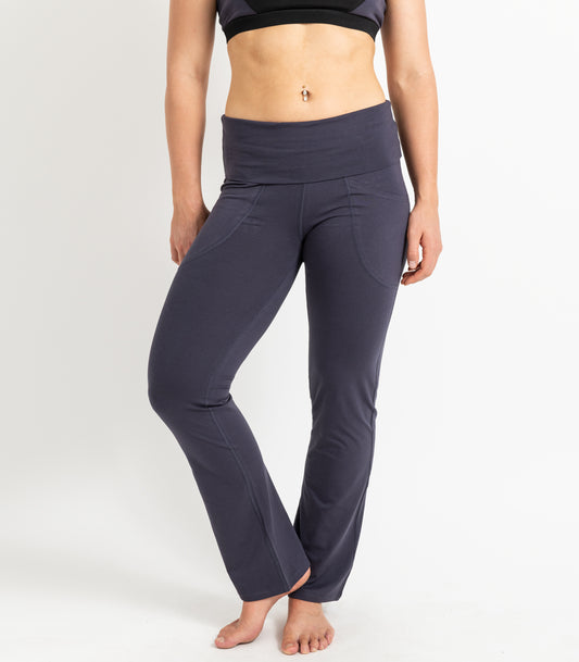 Pocket Wide Leg Leggings - Graphite