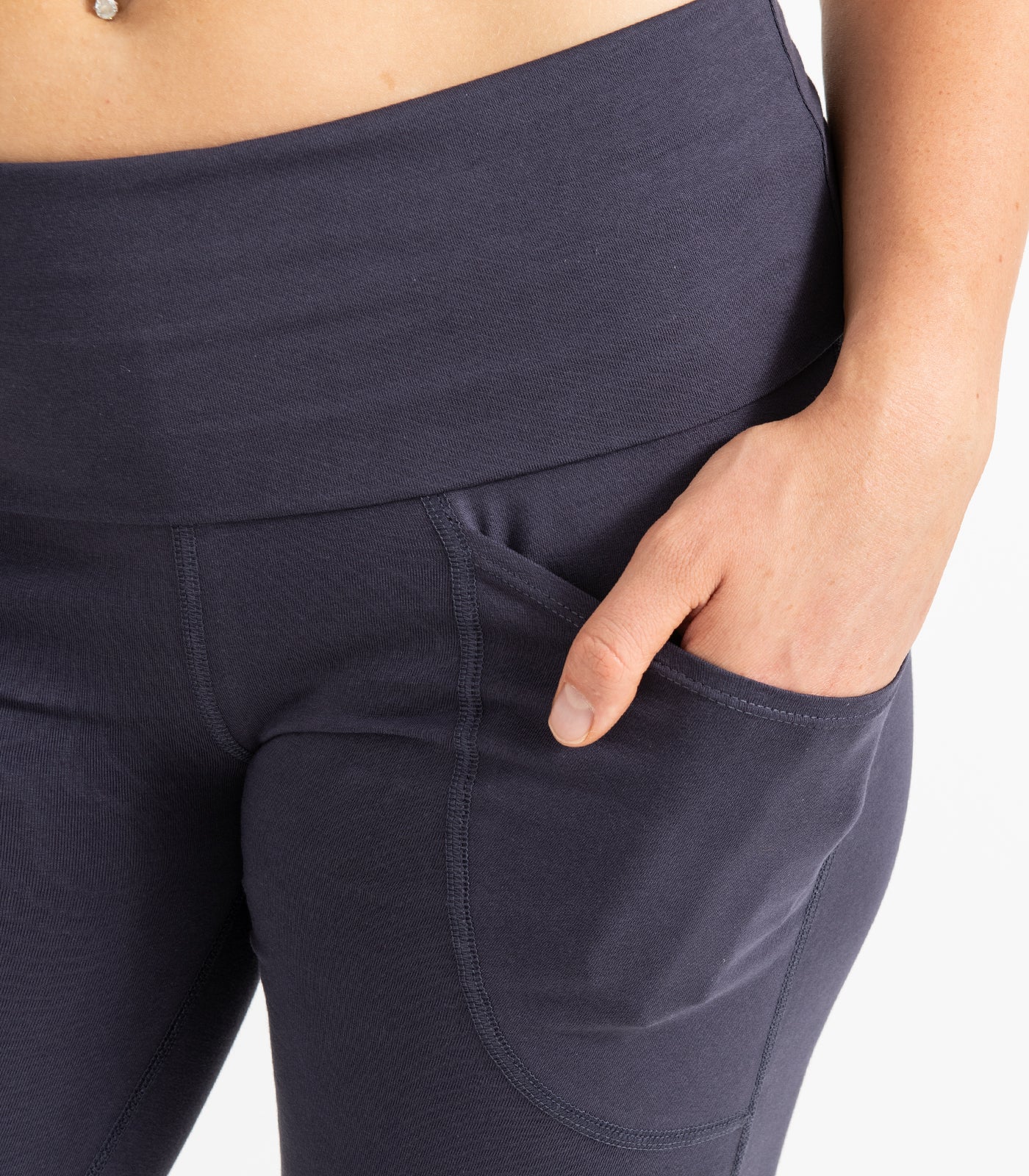 Pocket Wide Leg Leggings - Graphite