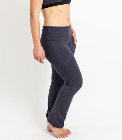 Pocket Wide Leg Leggings - Graphite