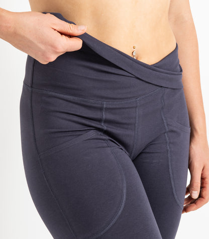 Pocket Wide Leg Leggings - Graphite