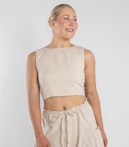 Organic Cotton Asana Top (Khadi) - Natural