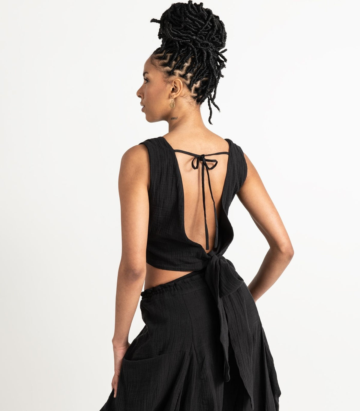 Organic Muslin Asana Top - Black