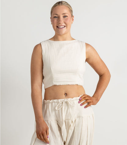 Organic Muslin Asana Top - Natural