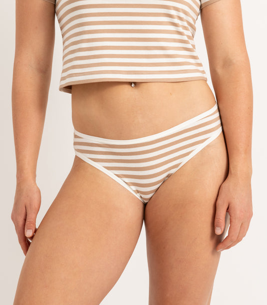 Bhumi Organic Cotton - Bikini - Stripe (2 Pack) - Tan Stripe