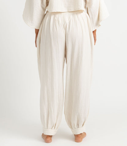 Organic Muslin Breeze Harem Pants - Natural