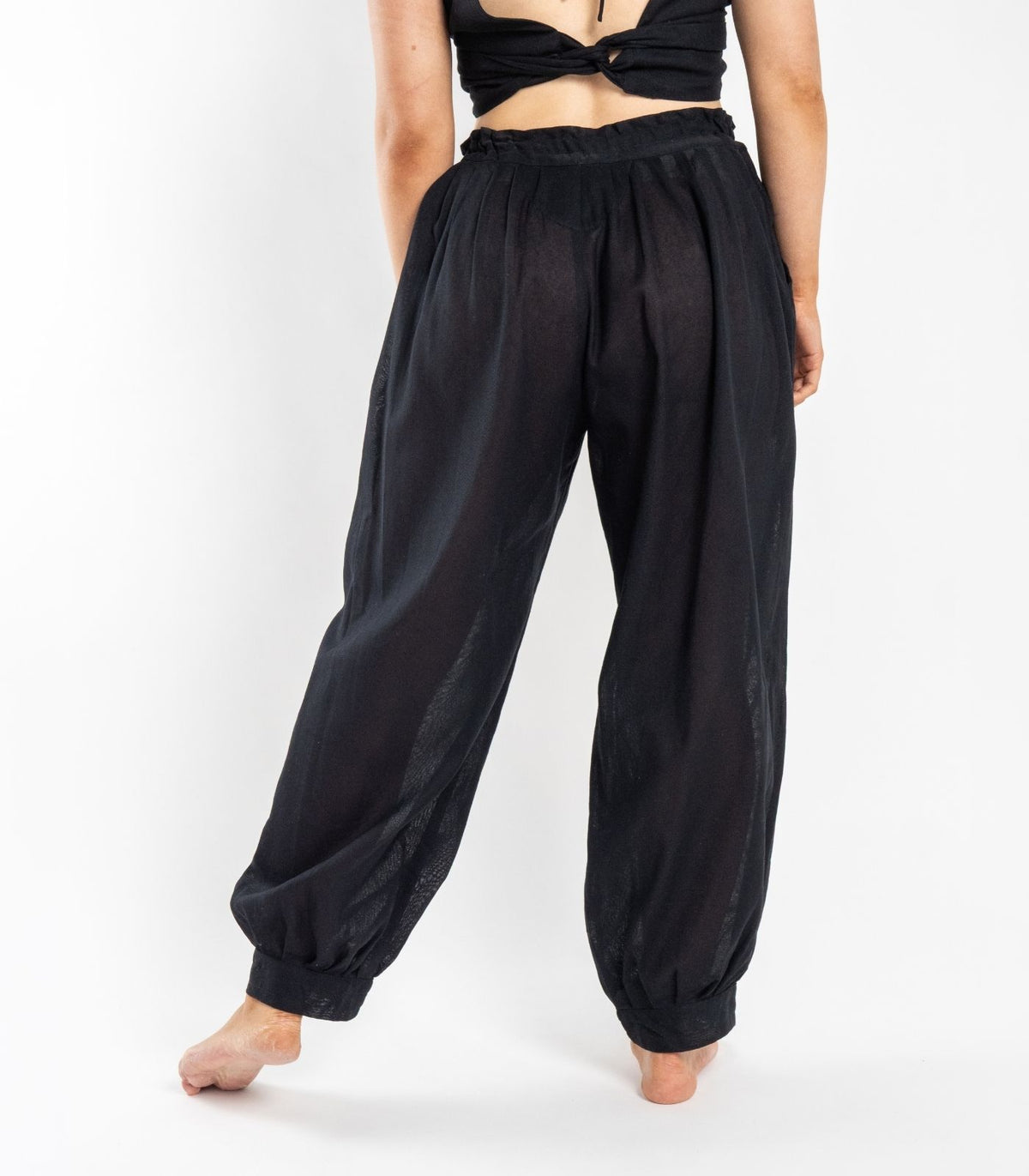 Organic Khadi Breeze Harem Pants - Black