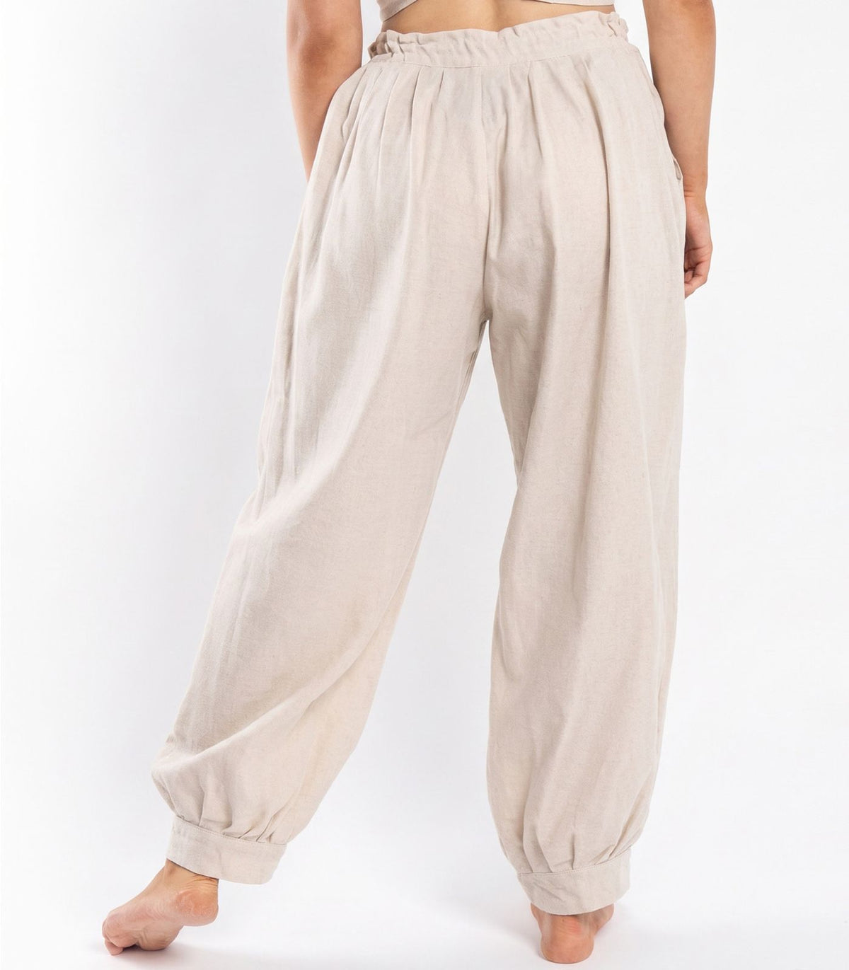 Organic Khadi Breeze Harem Pants - Natural