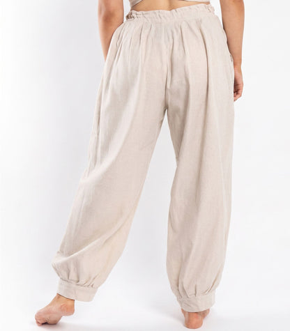 Organic Khadi Breeze Harem Pants - Natural