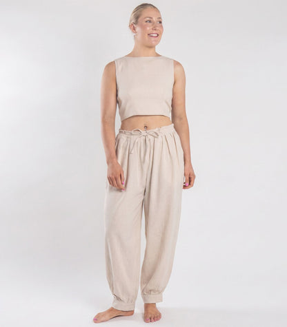 Organic Khadi Breeze Harem Pants - Natural