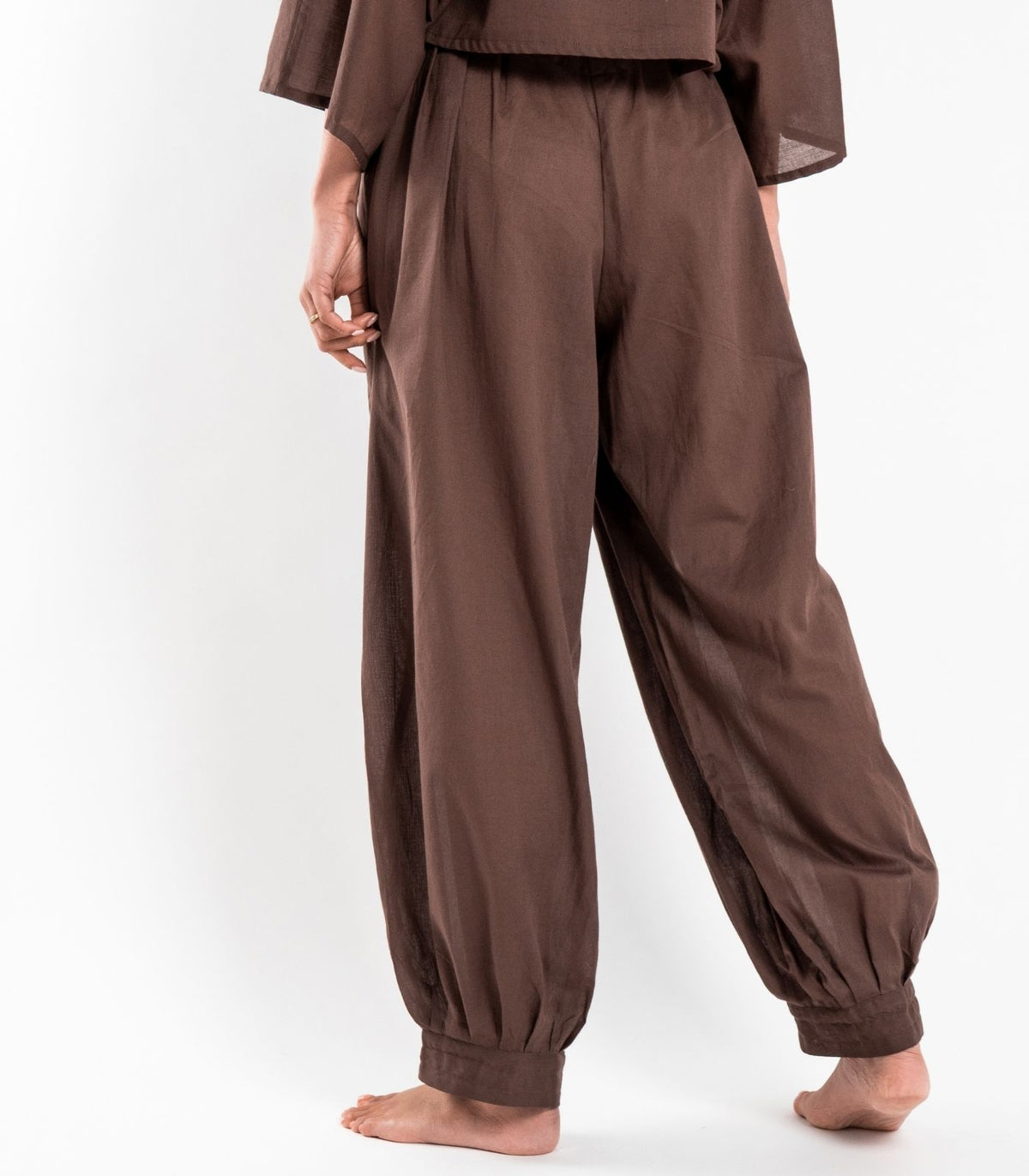 Organic Voile Breeze Harem Pants - Chocolate