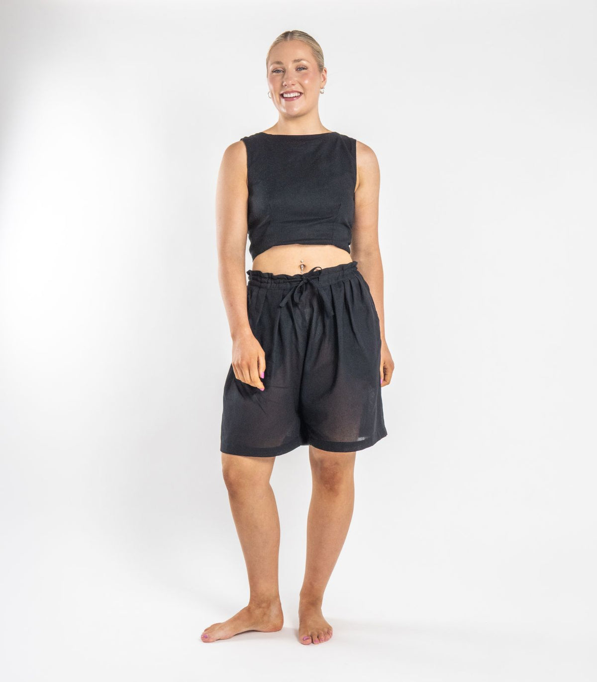 Organic Khadi Breeze Shorts - Black