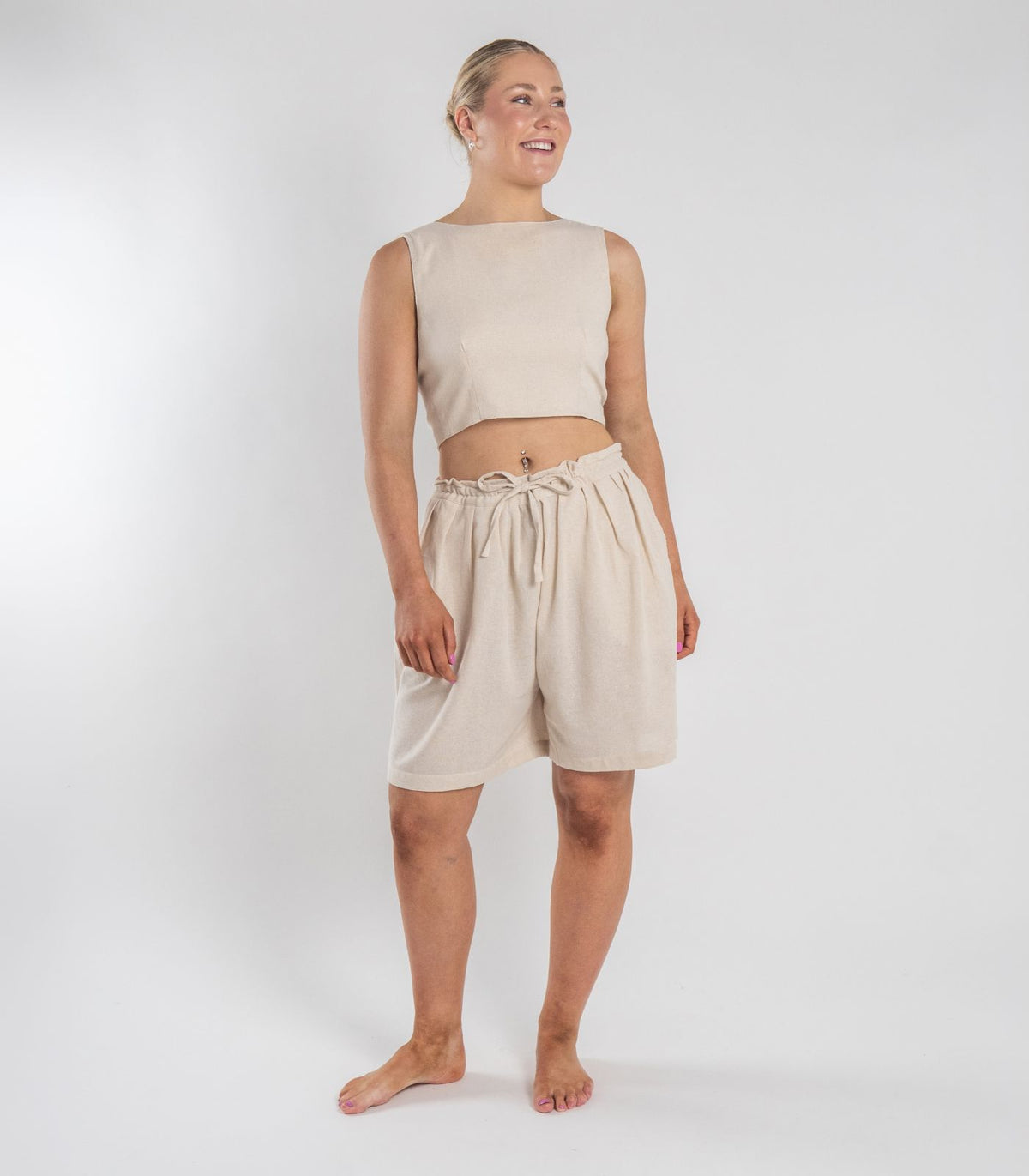 Organic Khadi Breeze Shorts - Natural