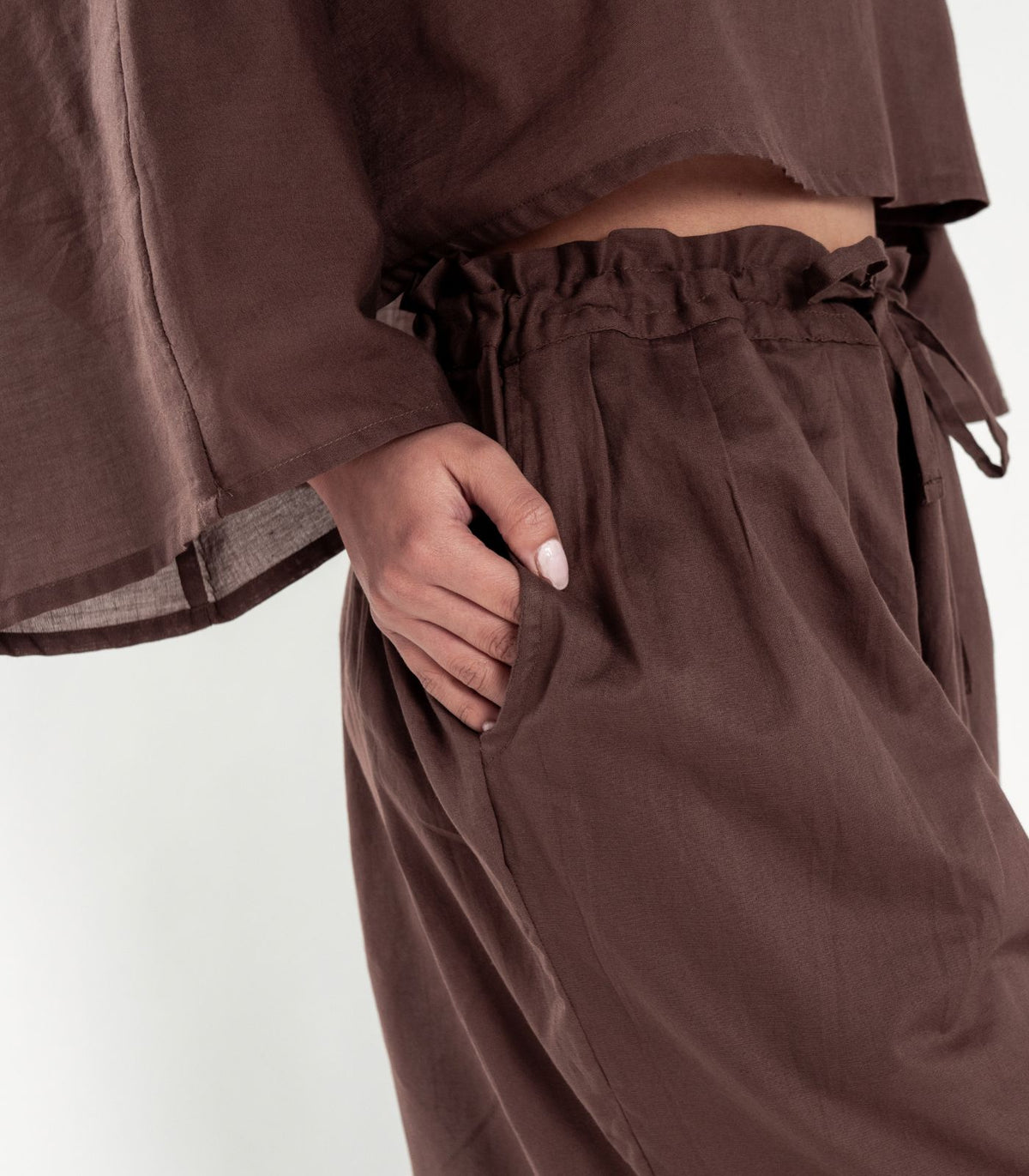Organic Voile Breeze Shorts - Chocolate