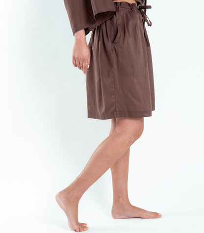 Organic Voile Breeze Shorts - Chocolate