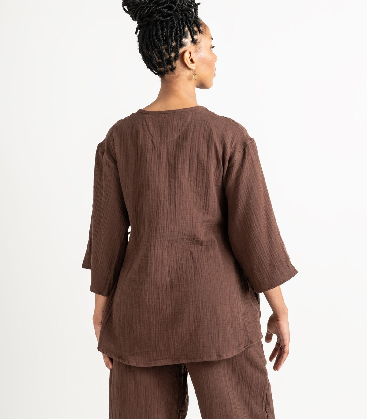 Organic Muslin Canopy Wrap Top - Chocolate