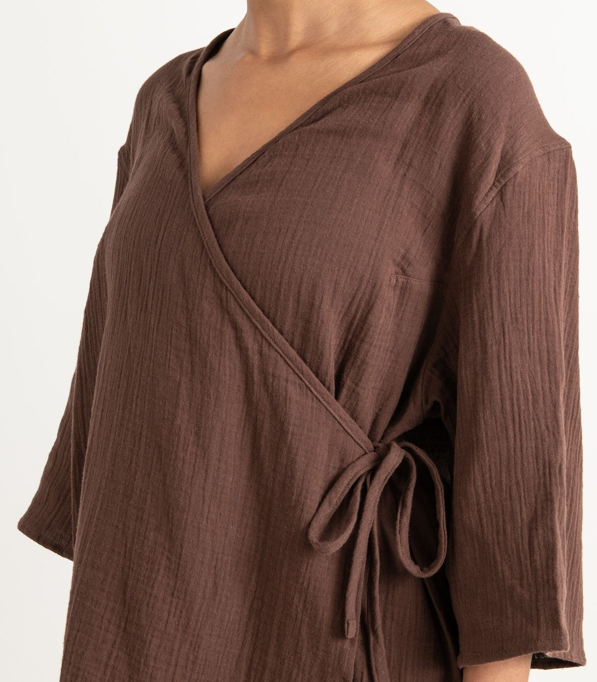 Organic Muslin Canopy Wrap Top - Chocolate