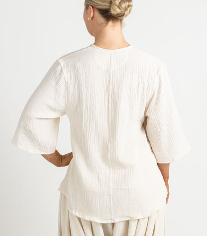 Organic Muslin Canopy Wrap Top - Natural