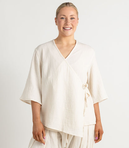 Organic Muslin Canopy Wrap Top - Natural