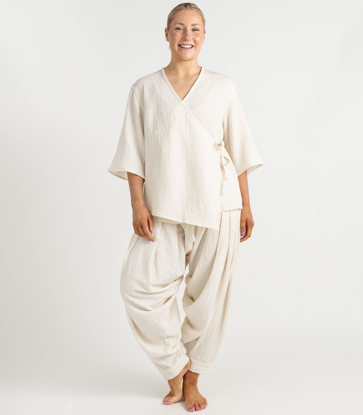 Organic Muslin Canopy Wrap Top - Natural
