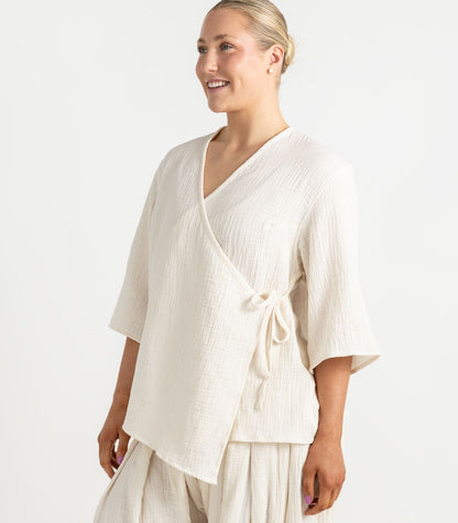 Organic Muslin Canopy Wrap Top - Natural