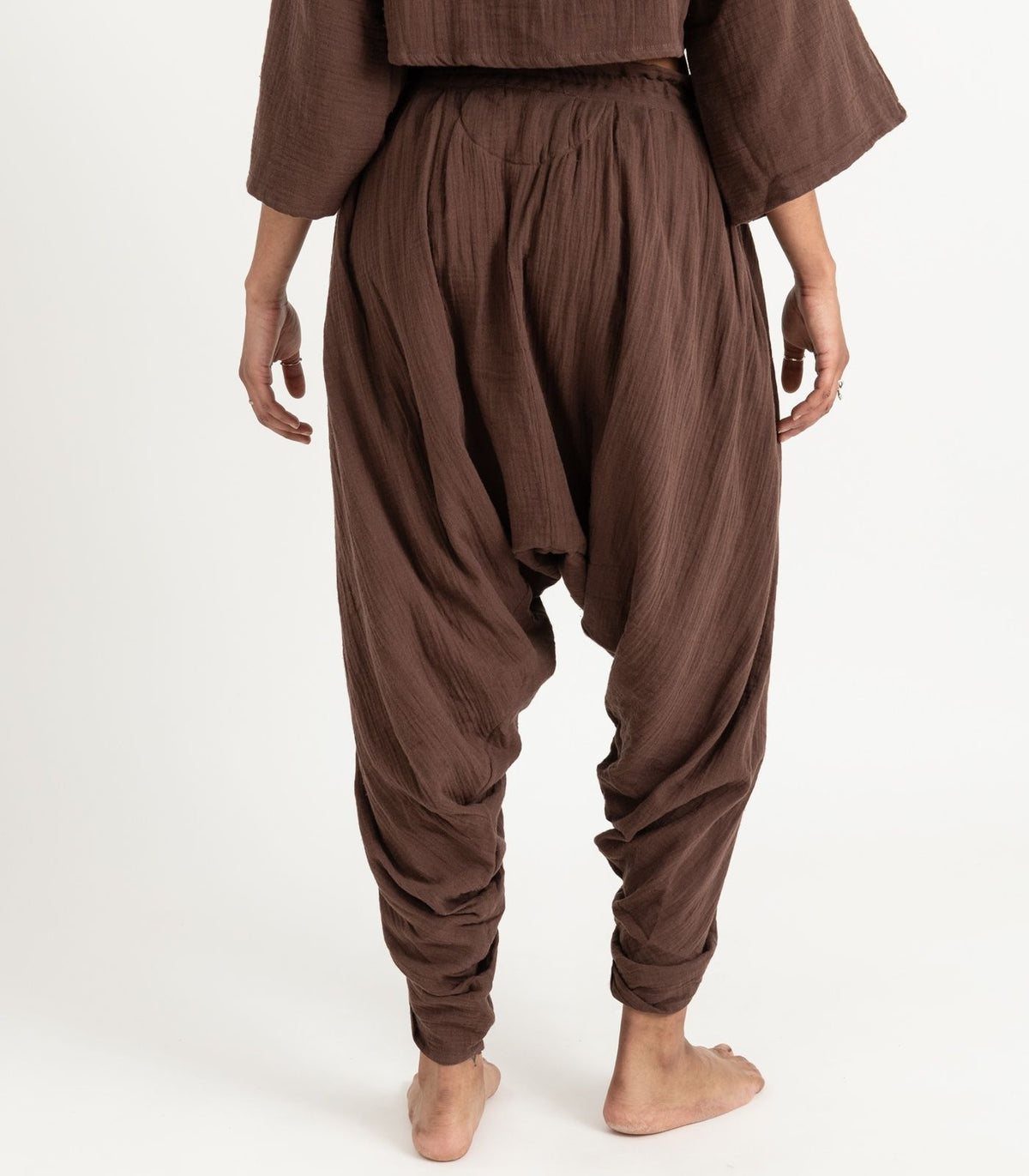 Organic Muslin Dhoti Pants - Chocolate