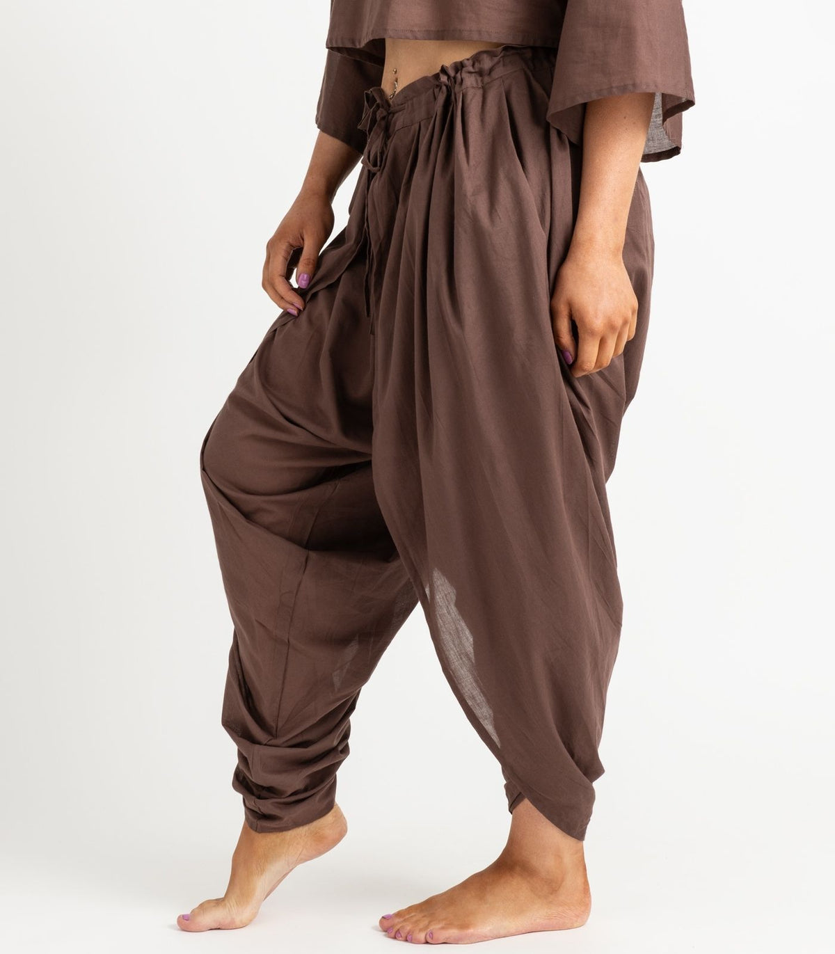 Organic Voile Dhoti Pants - Chocolate